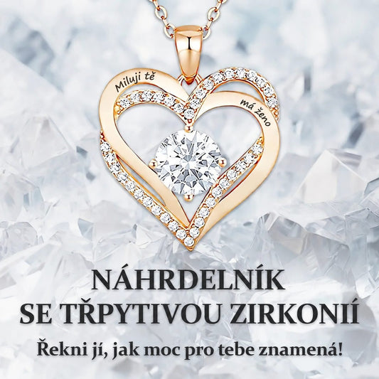 Náhrdelník pro manželku s gravírováním „Miluji tě, manželko“, pozlacený 18K
