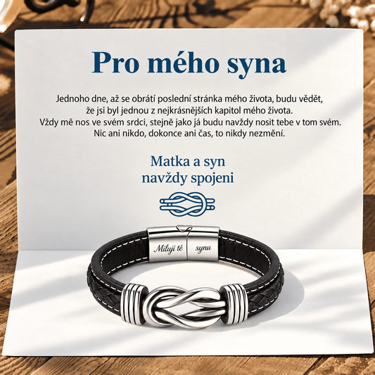 Kožený náramek „Spojení“ pro syna od maminky